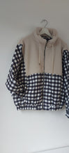 Load image into Gallery viewer, Jenny checked cream zip up fleece jacket