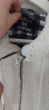 Load image into Gallery viewer, Jenny checked cream zip up fleece jacket