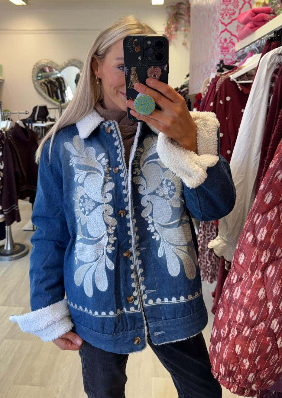 Tilly embroidered denim jacket