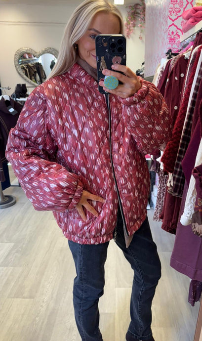 Tilly bordeau velvet print jacket