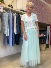 Load image into Gallery viewer, Denim waistcoat and mint chiffon skirt