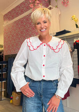 Load image into Gallery viewer, Cute white over sized collar blouse