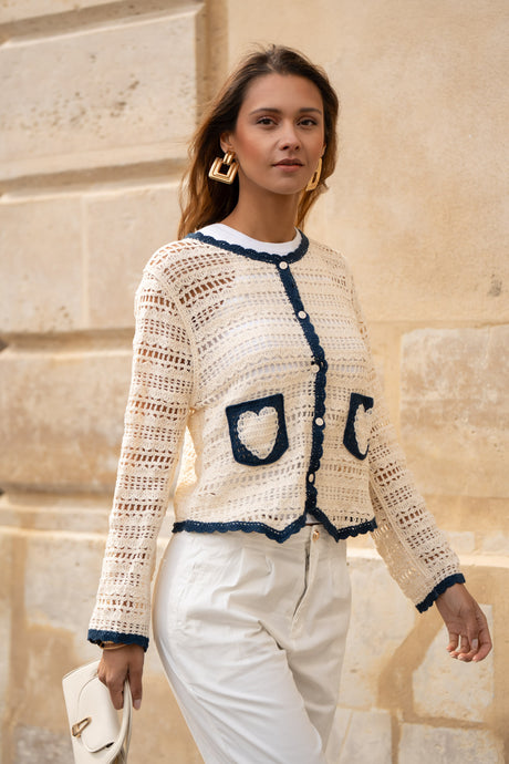 Abbi crichet heart cardigan