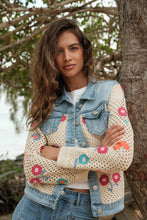 Load image into Gallery viewer, Lola amazing crochet denim jacket