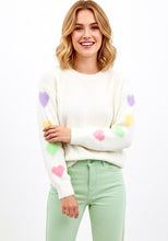 Load image into Gallery viewer, Pippa heart sleeve knit off white sweater