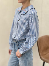 Load image into Gallery viewer, Fifi gingham floral collar shirt