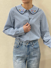 Load image into Gallery viewer, Fifi gingham floral collar shirt