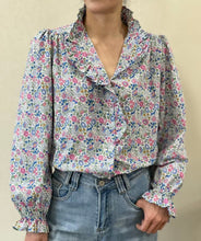 Load image into Gallery viewer, Fifi ditsy floral ruffle collar blouse
