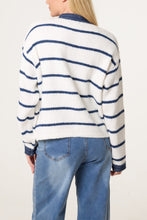 Load image into Gallery viewer, Lucy striped navy white denim cardi/jacket